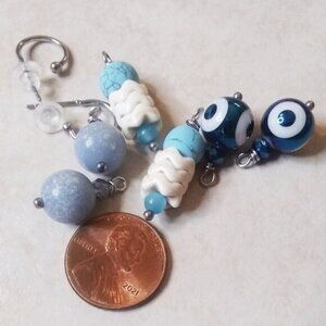 Interchangeable Earring Set - 3 Pairs! Various Hues of Blue Colors! Boho Chic